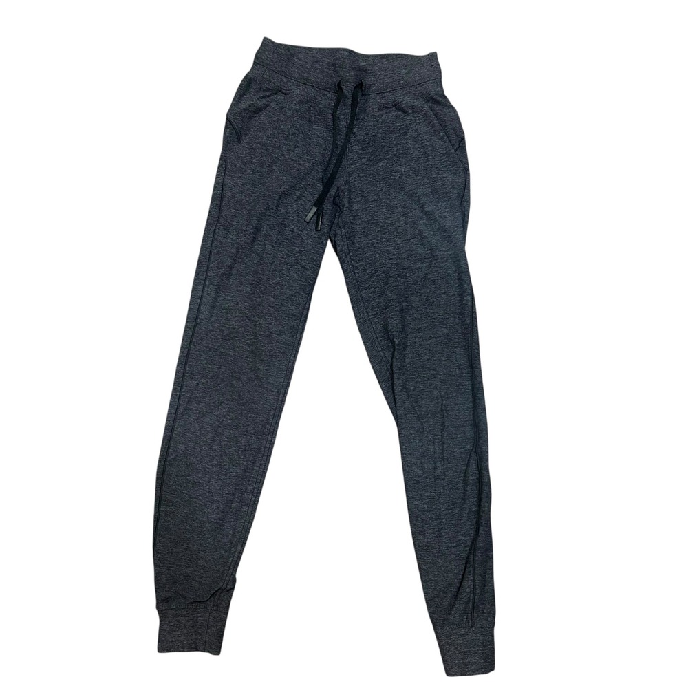 Lululemon Heathered Gray Jogger Lounge Drawstring Pants Womens Size 2 Athleisure